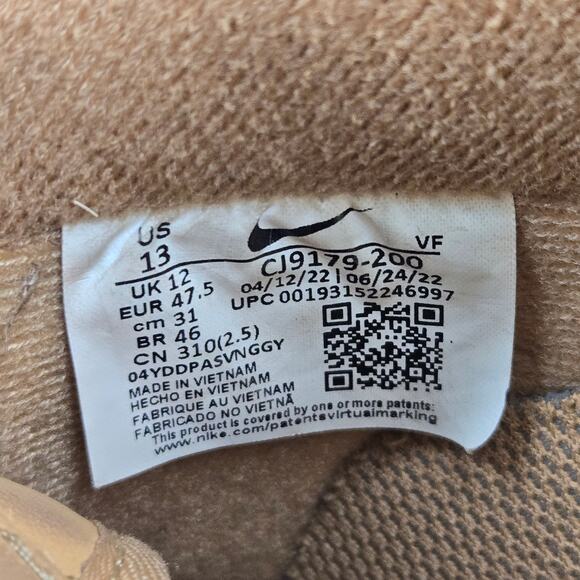 Nike Mens 13 Air Force 1 '07 Low Flax Wheat Casual Daily Sneaker CJ9179-200 - Picture 12 of 12